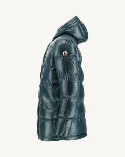 Doudoune A Capuche Vert Fonce Claus*JOTT Online