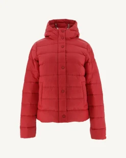 Doudoune Droite A Capuche Rouge Jane*JOTT Fashion