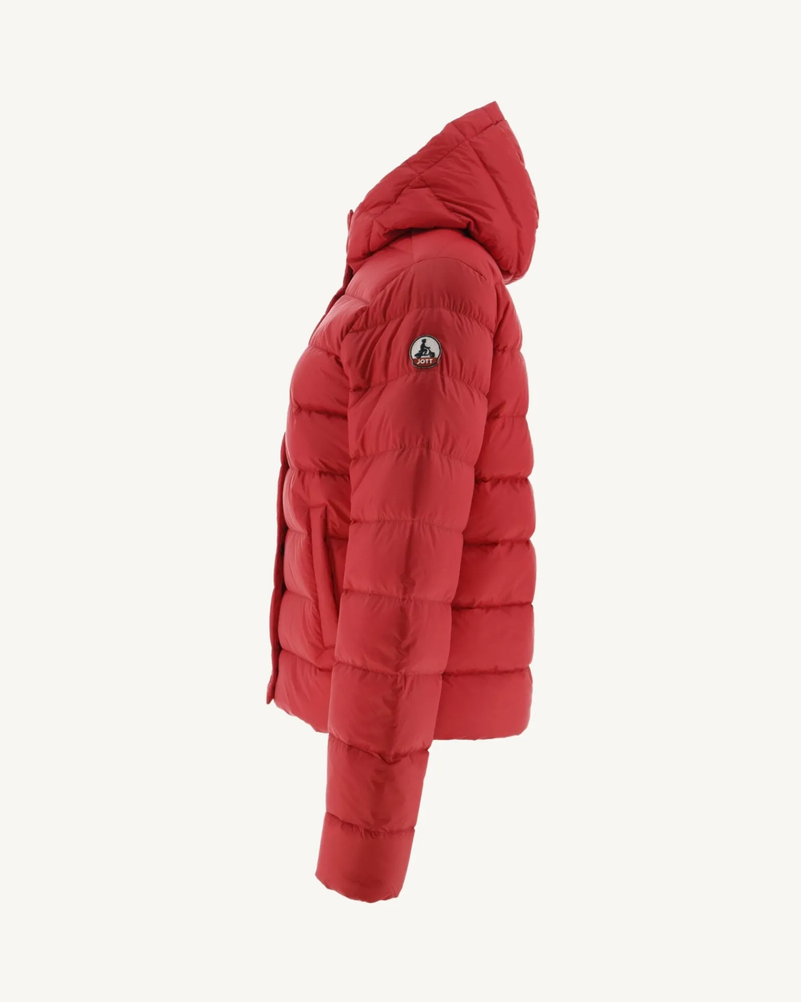 Doudoune Droite A Capuche Rouge Jane*JOTT Fashion