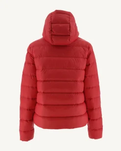 Doudoune Droite A Capuche Rouge Jane*JOTT Fashion