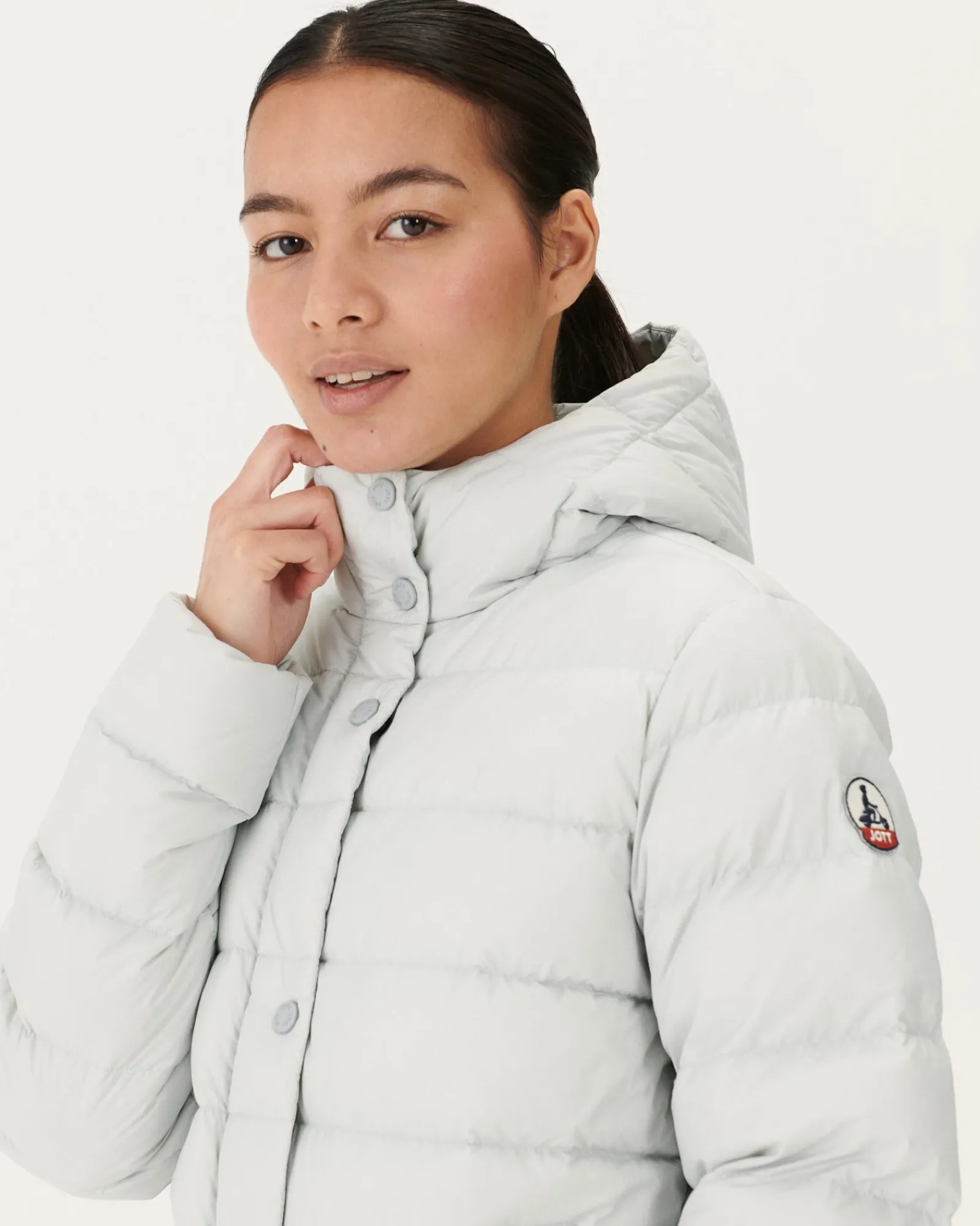 Doudoune Droite A Capuche Gris Clair Jane*JOTT Store