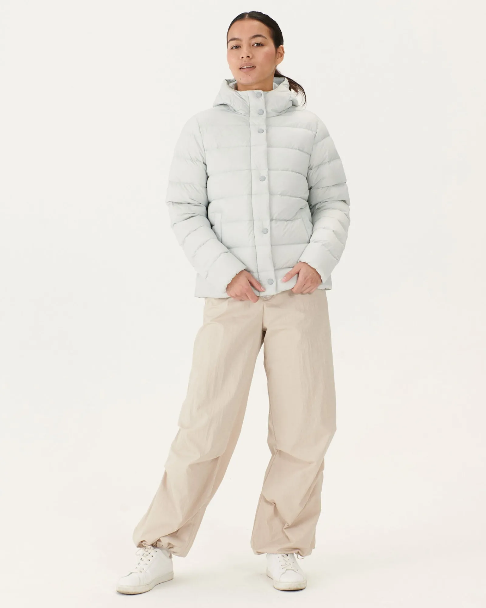 Doudoune Droite A Capuche Gris Clair Jane*JOTT Store