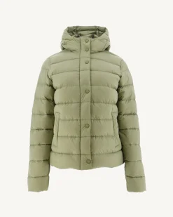 Doudoune Droite A Capuche Kaki Clair Jane*JOTT Fashion