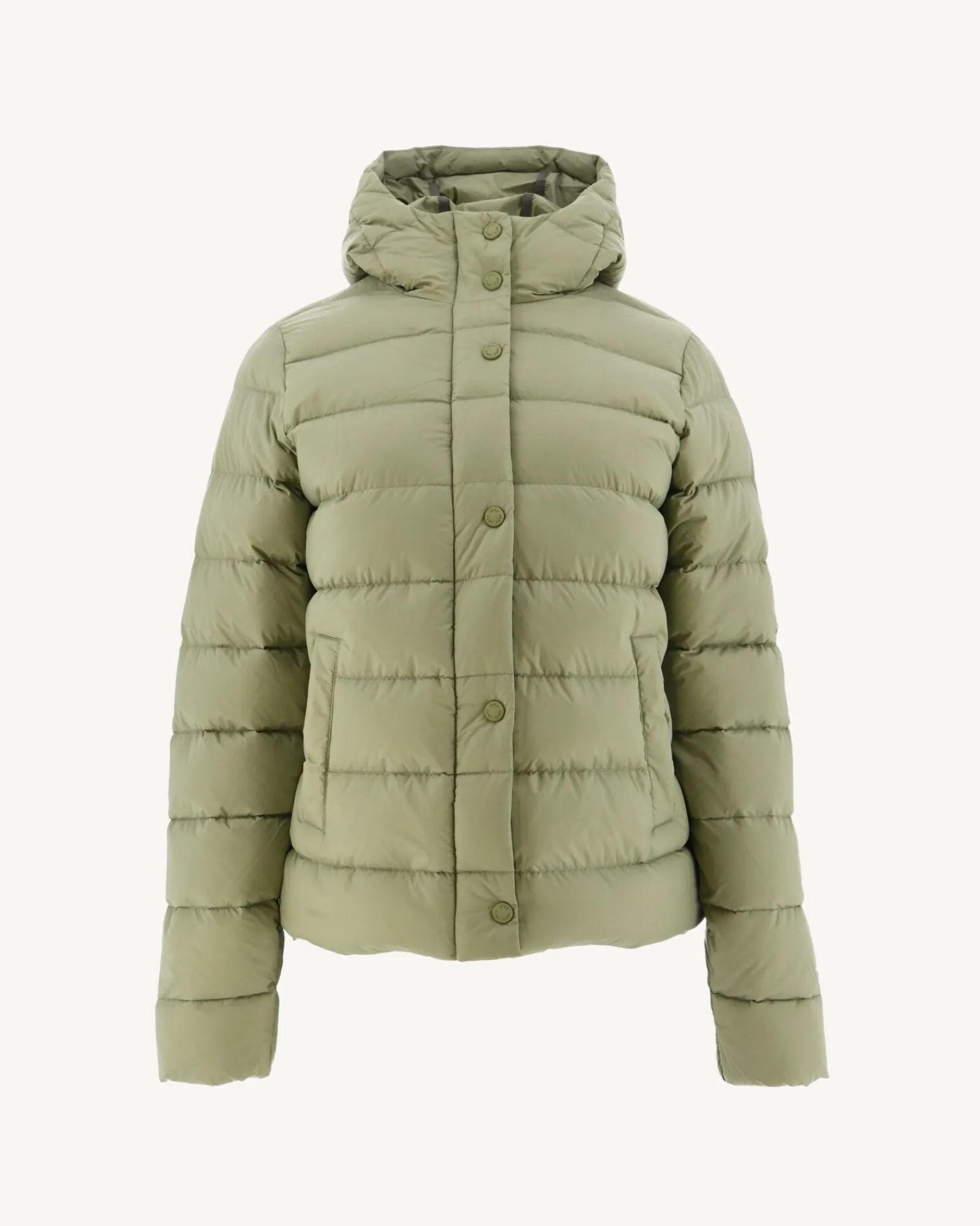 Doudoune Droite A Capuche Kaki Clair Jane*JOTT Fashion