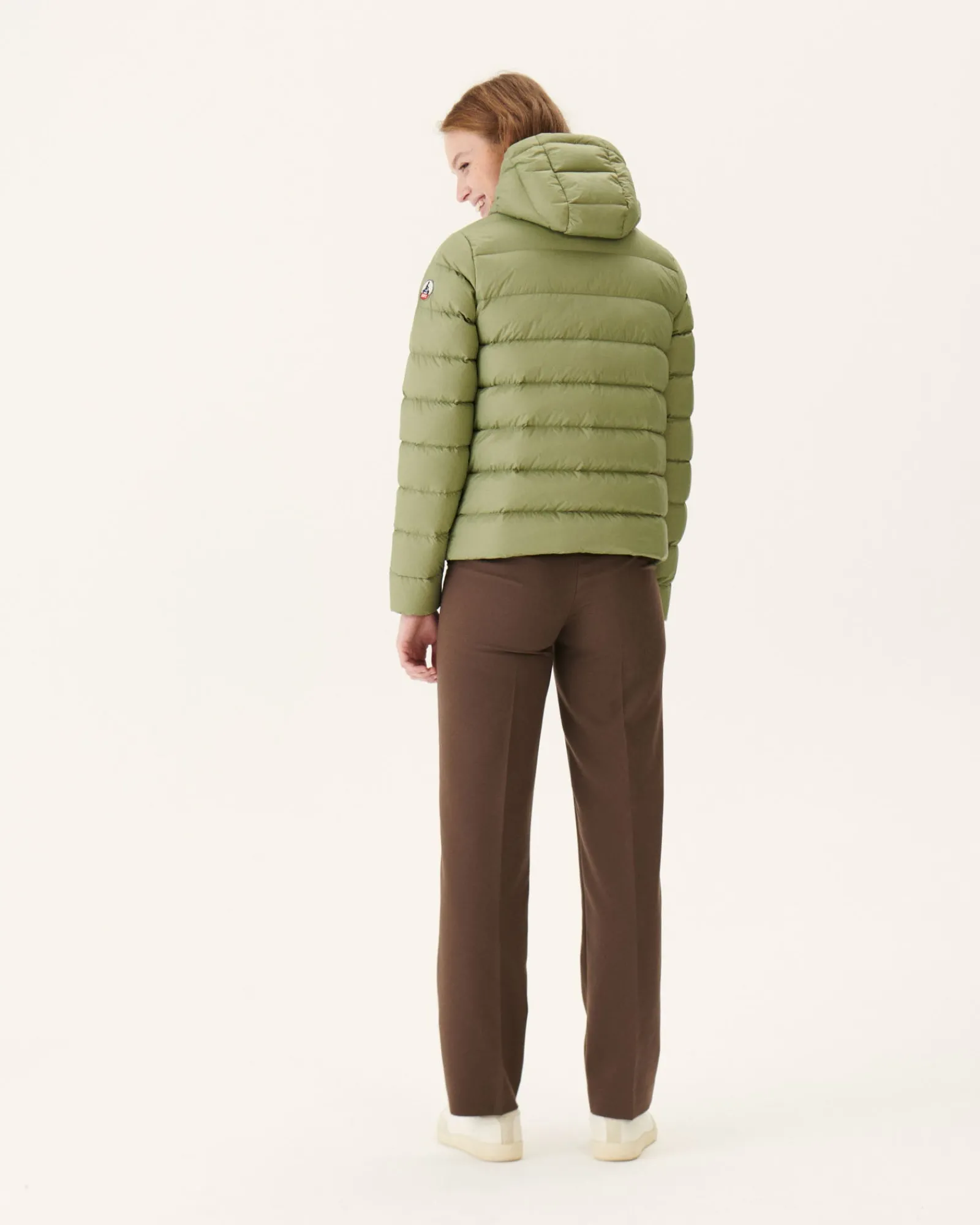 Doudoune Droite A Capuche Kaki Clair Jane*JOTT Fashion