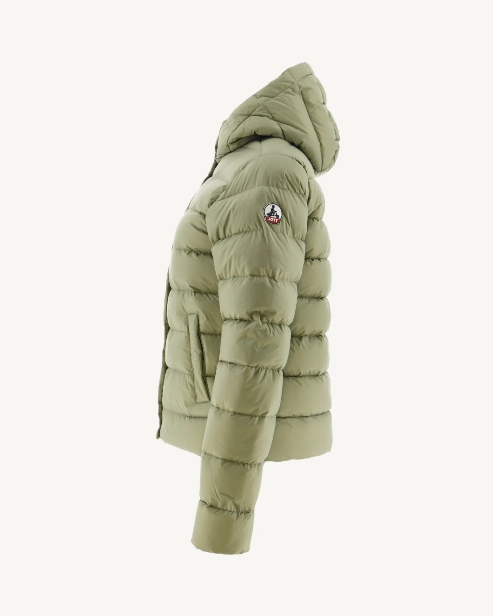 Doudoune Droite A Capuche Kaki Clair Jane*JOTT Fashion