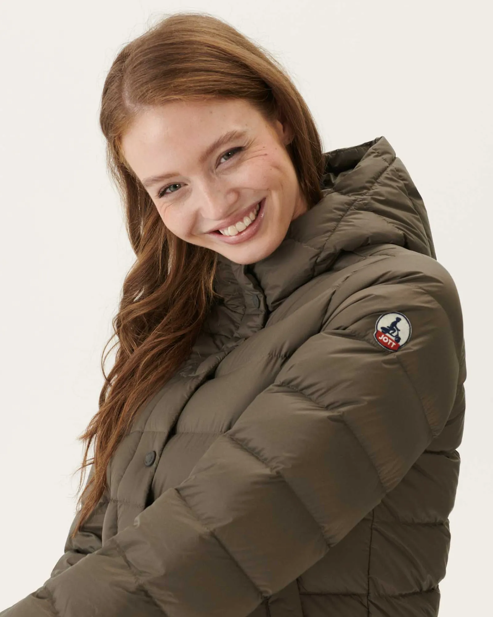 Doudoune Droite A Capuche Taupe Jane*JOTT Outlet