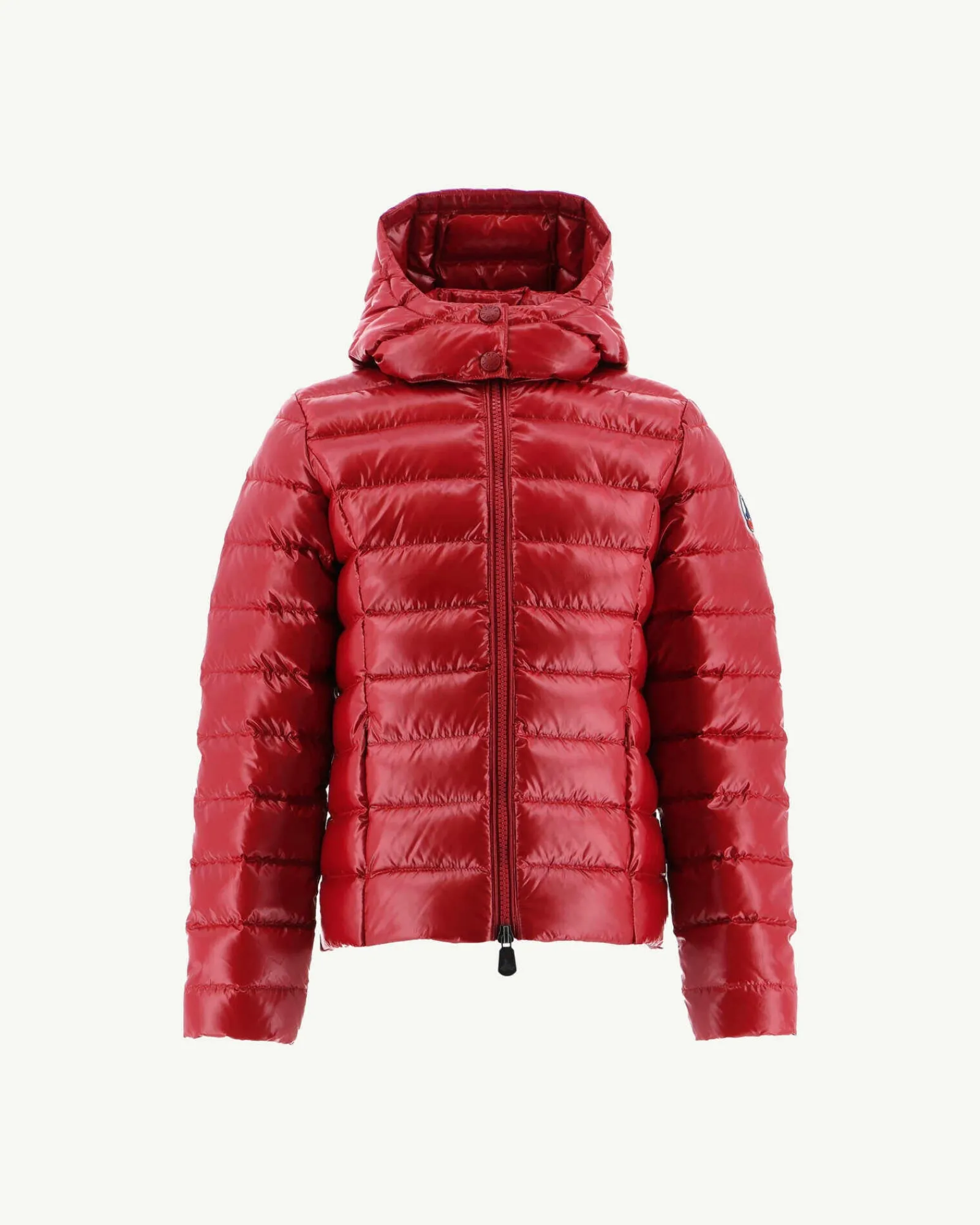 Doudoune Laquee A Capuche Enfant Grand Froid Rouge Opale*JOTT New
