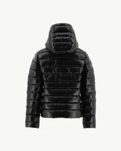 Doudoune Laquee A Capuche Enfant Grand Froid Noir Opale*JOTT Clearance