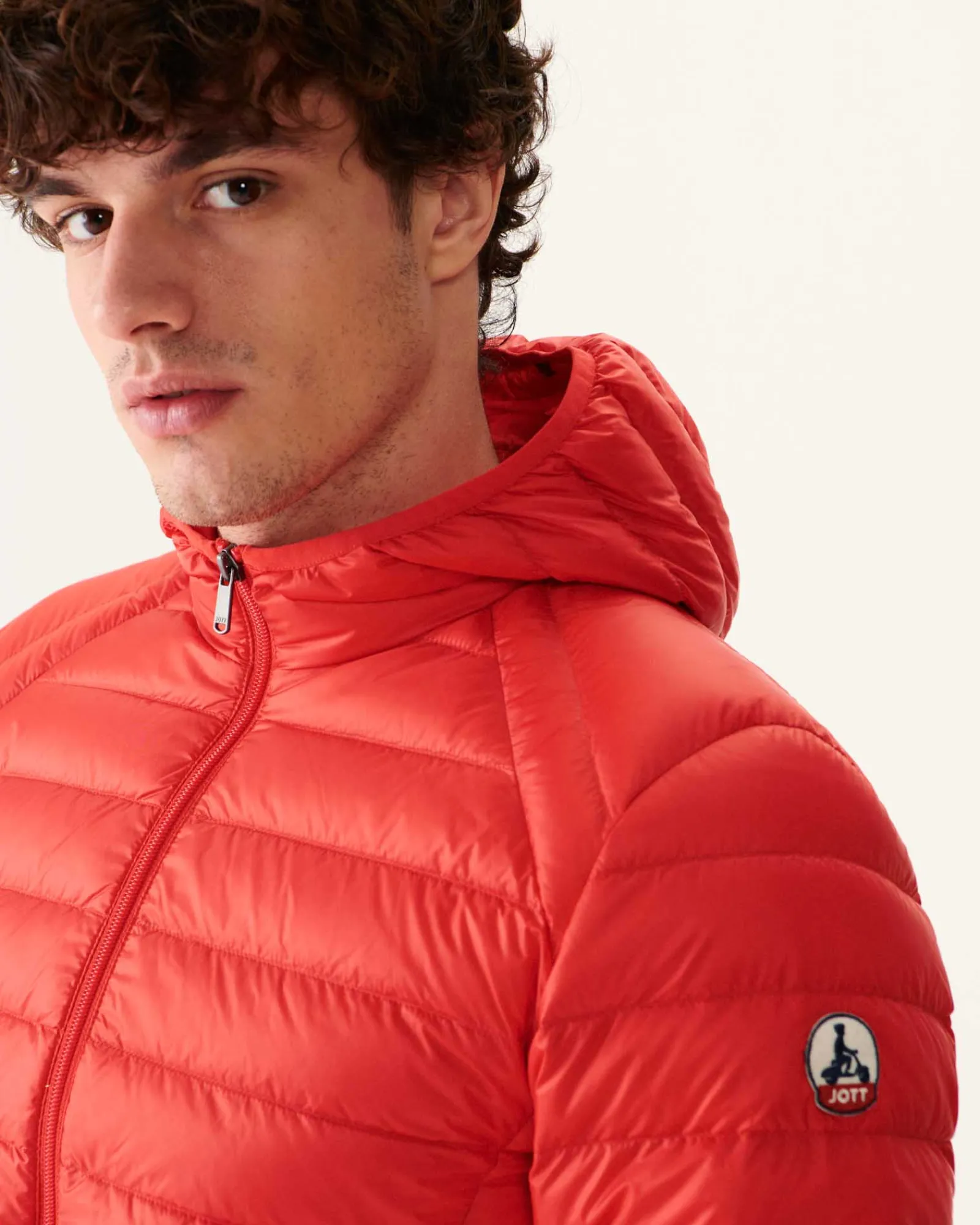 Doudoune Legere A Capuche Rouge Vif Nico*JOTT Sale