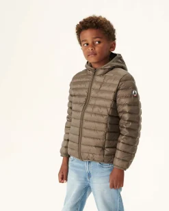 Doudoune Legere A Capuche Enfant Taupe Hugo*JOTT New
