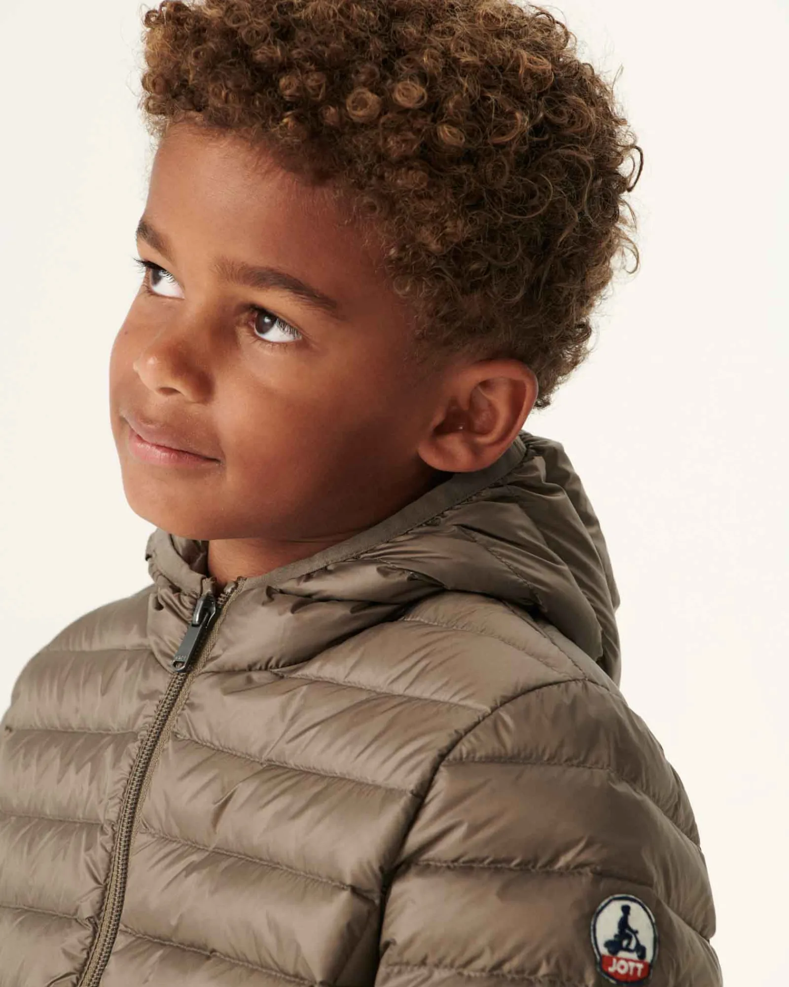 Doudoune Legere A Capuche Enfant Taupe Hugo*JOTT New