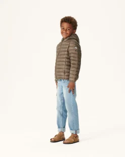 Doudoune Legere A Capuche Enfant Taupe Hugo*JOTT New