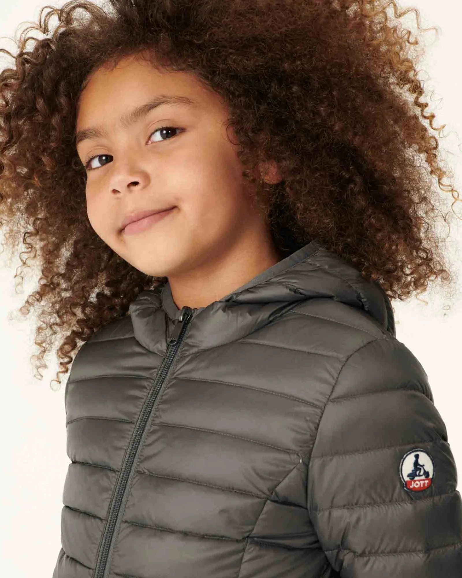 Doudoune Legere A Capuche Enfant Anthracite Carla*JOTT Clearance