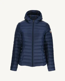 Doudoune Legere A Capuche Bleu Abysse Cloe*JOTT New