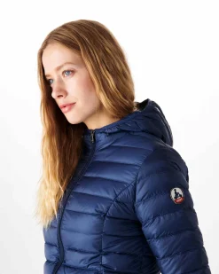 Doudoune Legere A Capuche Bleu Abysse Cloe*JOTT New
