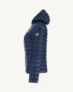 Doudoune Legere A Capuche Bleu Abysse Cloe*JOTT New