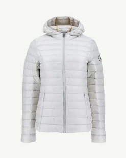 Doudoune Legere A Capuche Gris Mastic Cloe*JOTT New