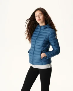 Doudoune Legere A Capuche Bleu Jeans Cloe*JOTT Online