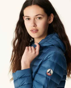 Doudoune Legere A Capuche Bleu Jeans Cloe*JOTT Online