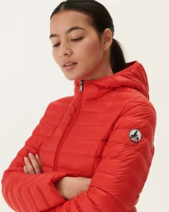 Doudoune Legere A Capuche Rouge Vif Cloe*JOTT Outlet