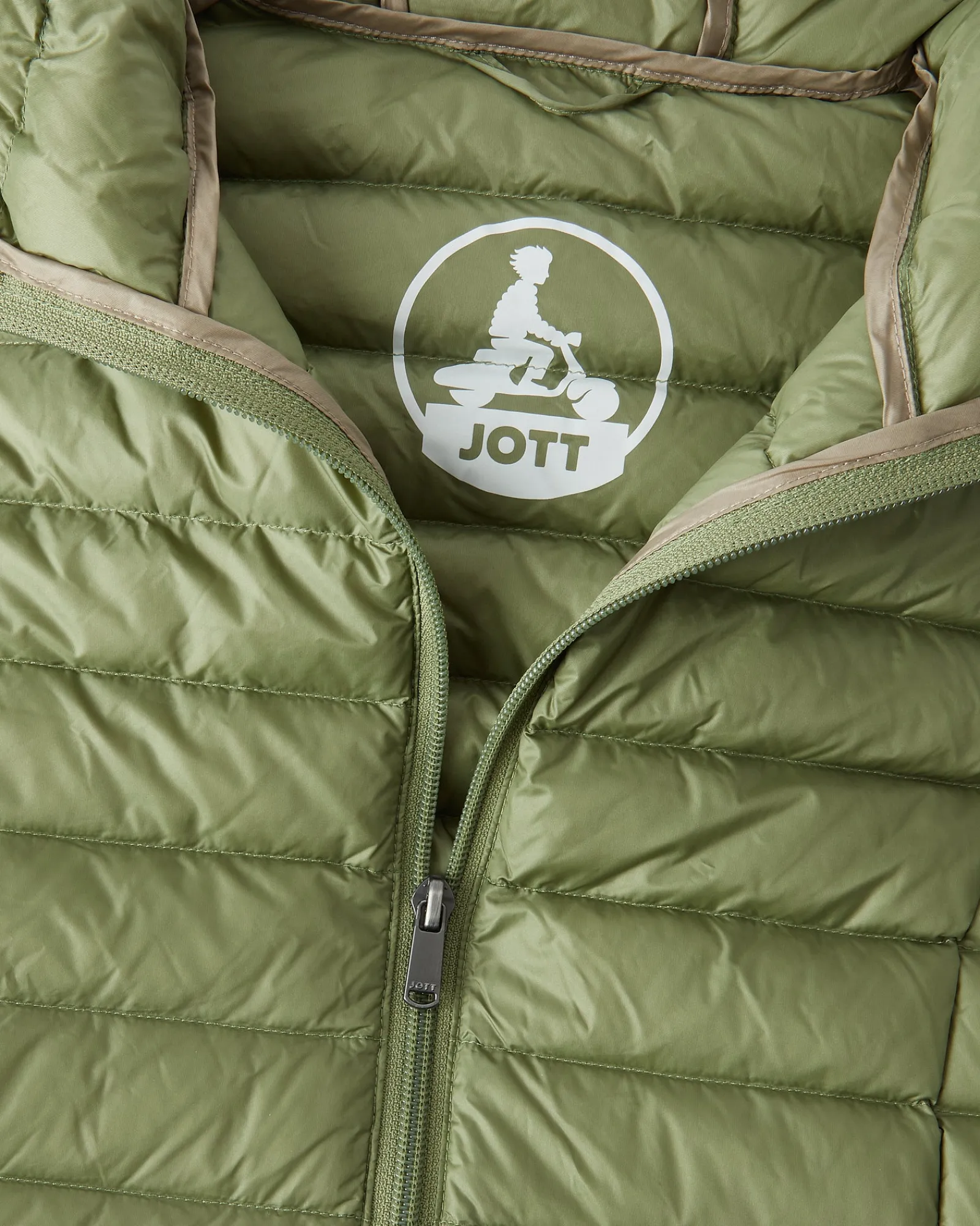 Doudoune Legere A Capuche Kaki Clair Cloe*JOTT Fashion