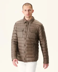 Doudoune Legere Col Chemise Taupe Cris*JOTT Sale