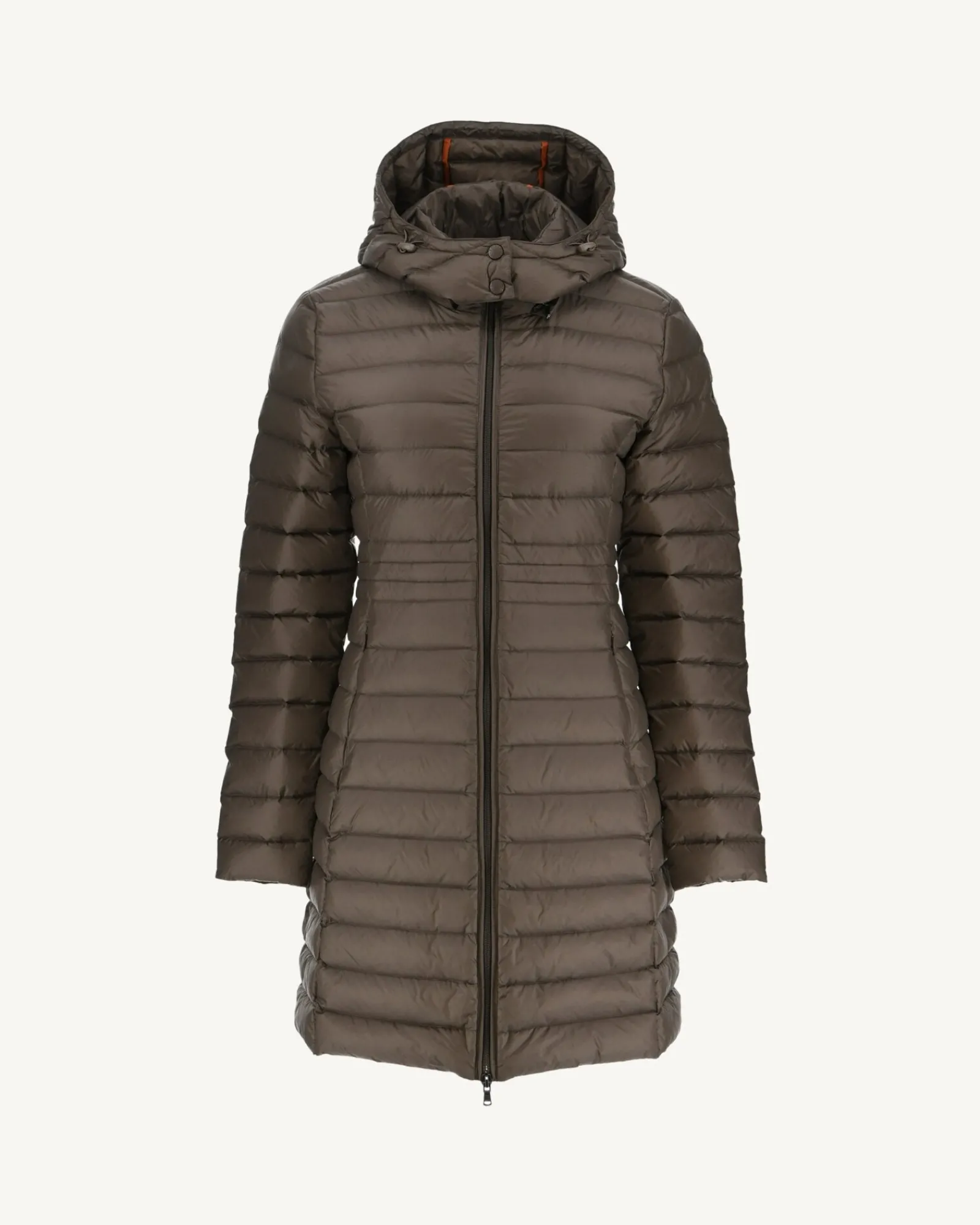 Doudoune Longue A Capuche Taupe Vero*JOTT Flash Sale