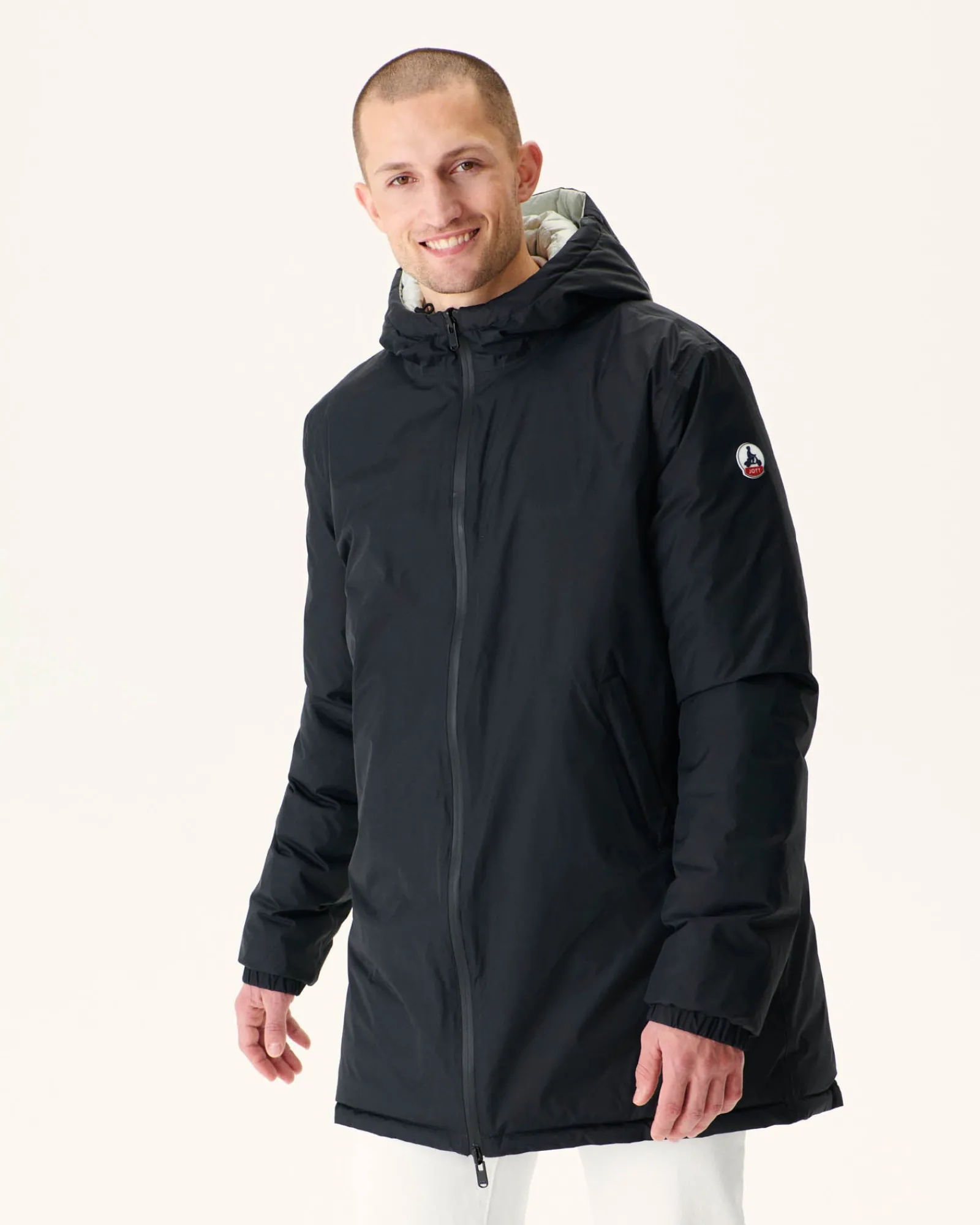 Doudoune Longue Reversible A Capuche Noir/Gris Clair Amsterdam*JOTT Best Sale