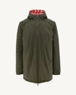 Doudoune Longue Reversible A Capuche Army/Monogram Rouge Vif Amsterdam*JOTT Cheap