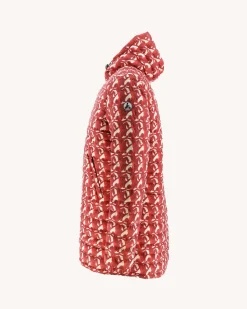Doudoune Longue Reversible A Capuche Army/Monogram Rouge Vif Amsterdam*JOTT Cheap