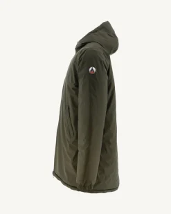 Doudoune Longue Reversible A Capuche Army/Monogram Rouge Vif Amsterdam*JOTT Cheap