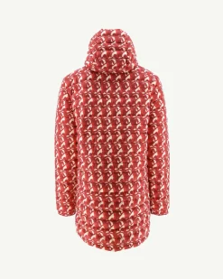 Doudoune Longue Reversible A Capuche Army/Monogram Rouge Vif Amsterdam*JOTT Cheap