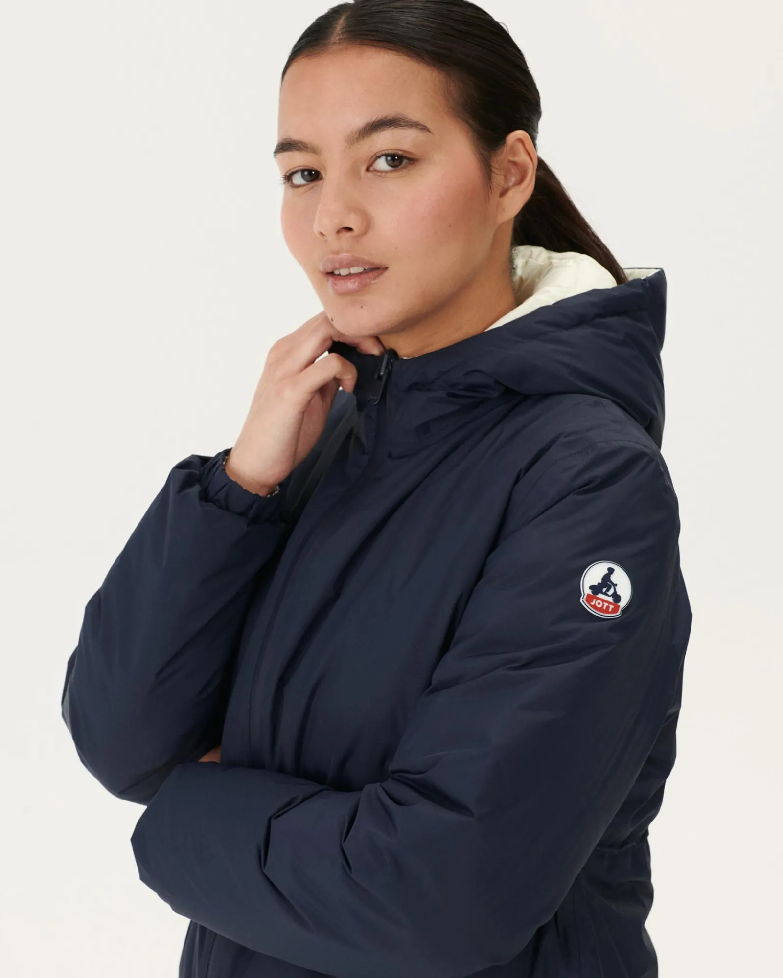 Doudoune Longue Reversible Marine/Blanc Roma*JOTT Best Sale