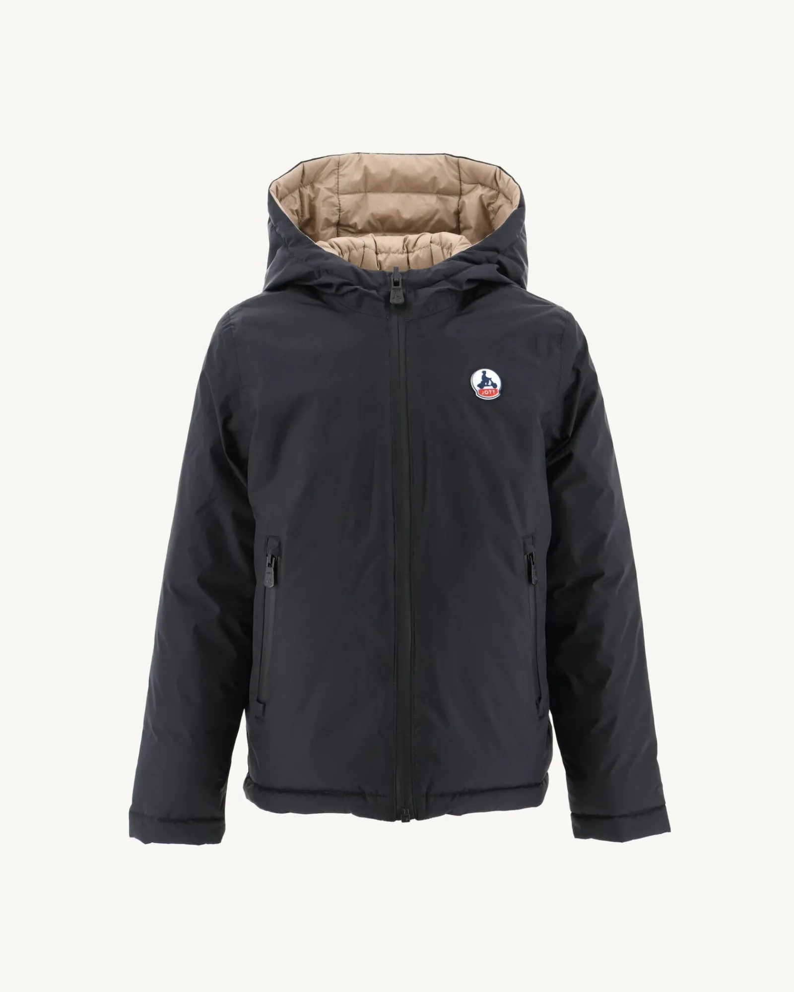 Doudoune Reversible A Capuche Enfant Noir/Beige Zurich*JOTT Fashion