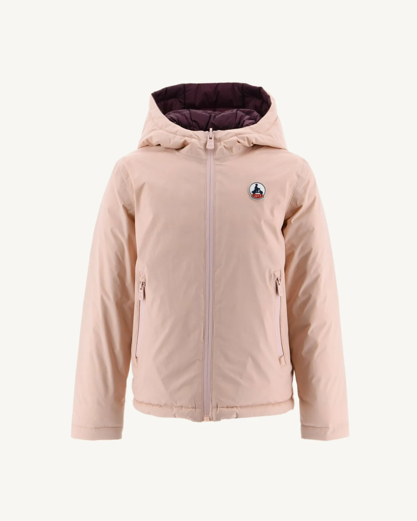 Doudoune Reversible A Capuche Enfant Rose Pale/Aubergine Zurich*JOTT Shop