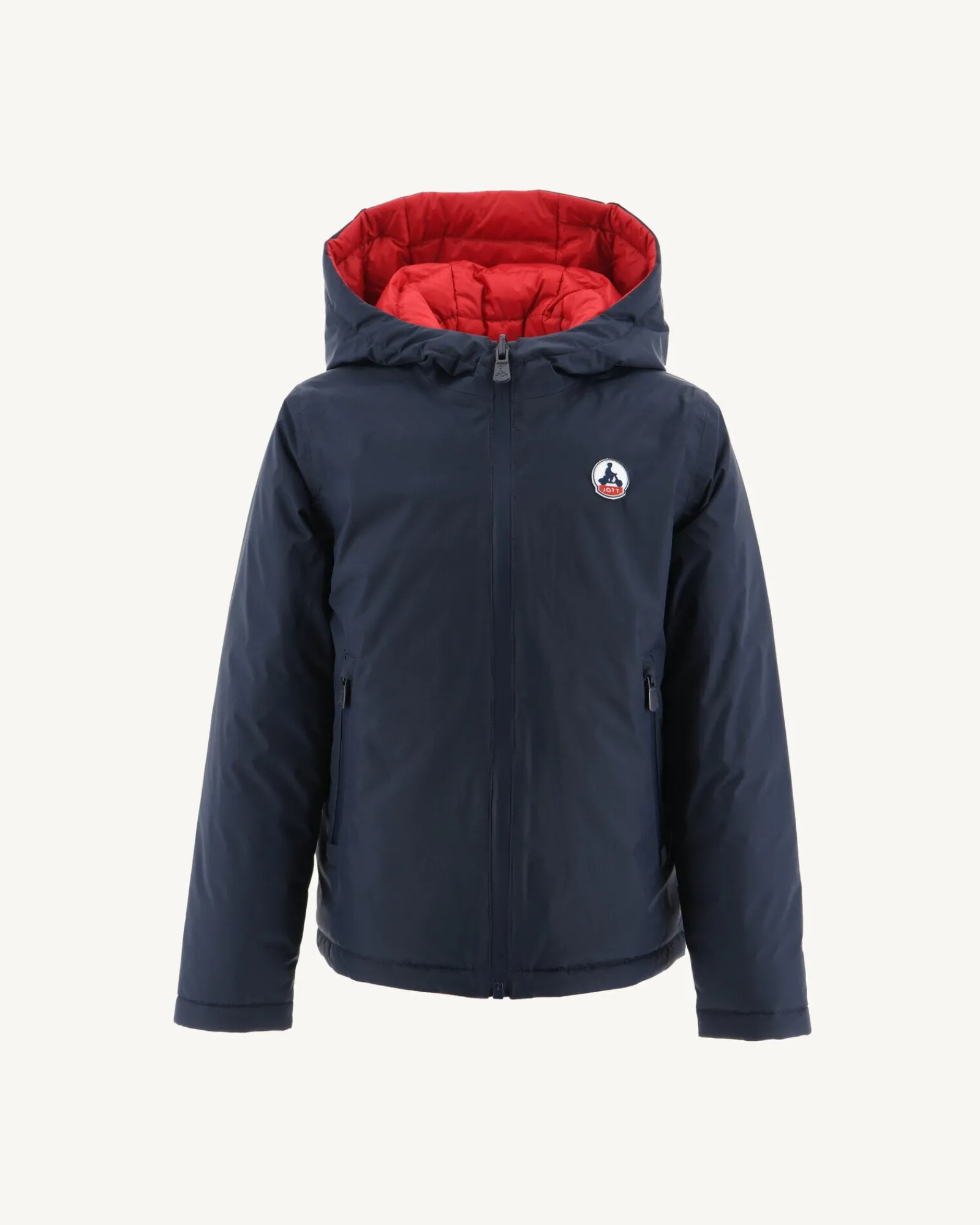 Doudoune Reversible A Capuche Enfant Marine/Rouge Zurich*JOTT New