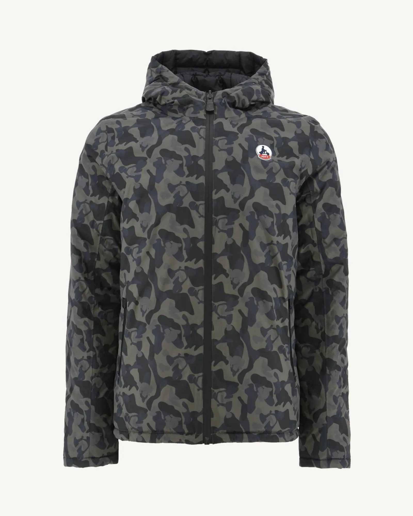 Doudoune Reversible A Capuche Print Militaire/Noir Bergen*JOTT New