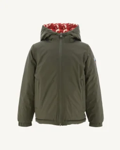 Doudoune Reversible Army/Monogram Rouge Vif Enfant Zurich*JOTT Best Sale