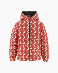 Doudoune Reversible Army/Monogram Rouge Vif Enfant Zurich*JOTT Best Sale
