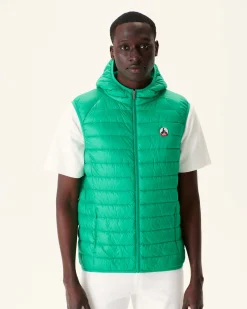 Doudoune Sans Manches A Capuche Vert Pat*JOTT Store