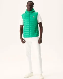 Doudoune Sans Manches A Capuche Vert Pat*JOTT Store