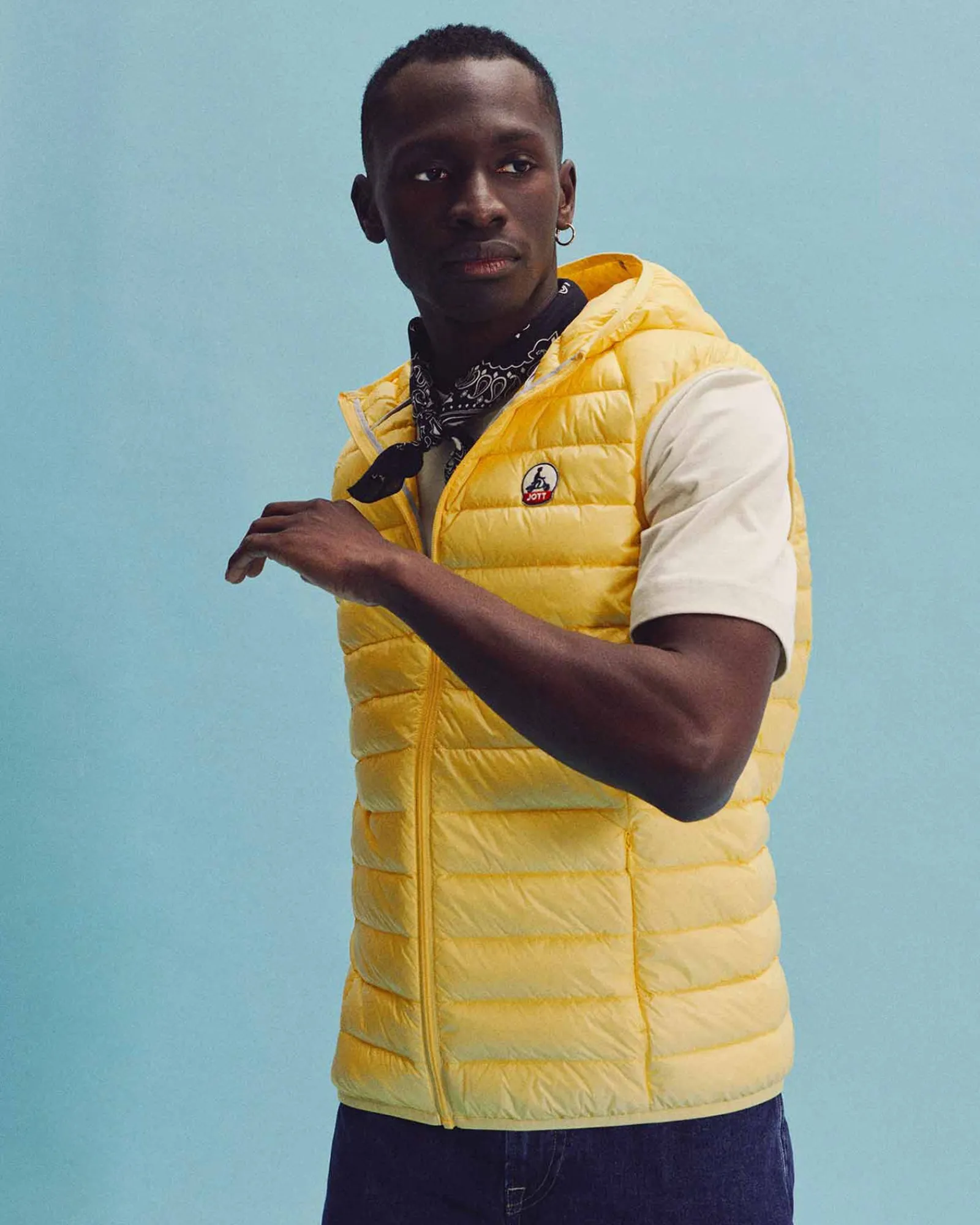 Doudoune Sans Manches A Capuche Jaune Clair Pat*JOTT Best Sale