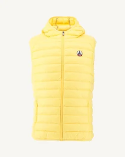Doudoune Sans Manches A Capuche Jaune Clair Pat*JOTT Best Sale