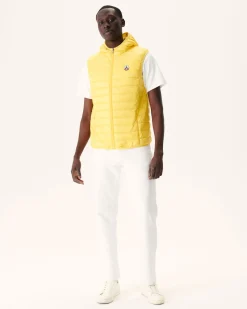 Doudoune Sans Manches A Capuche Jaune Clair Pat*JOTT Best Sale