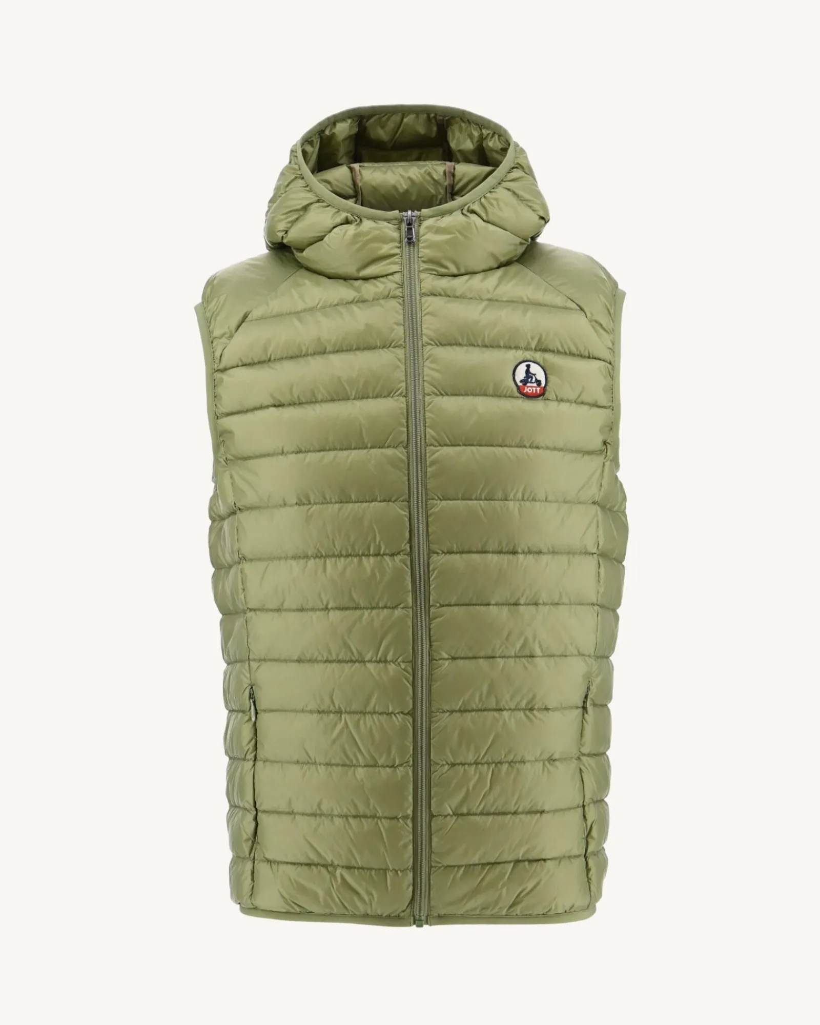 Doudoune Sans Manches A Capuche Kaki Clair Pat*JOTT Shop