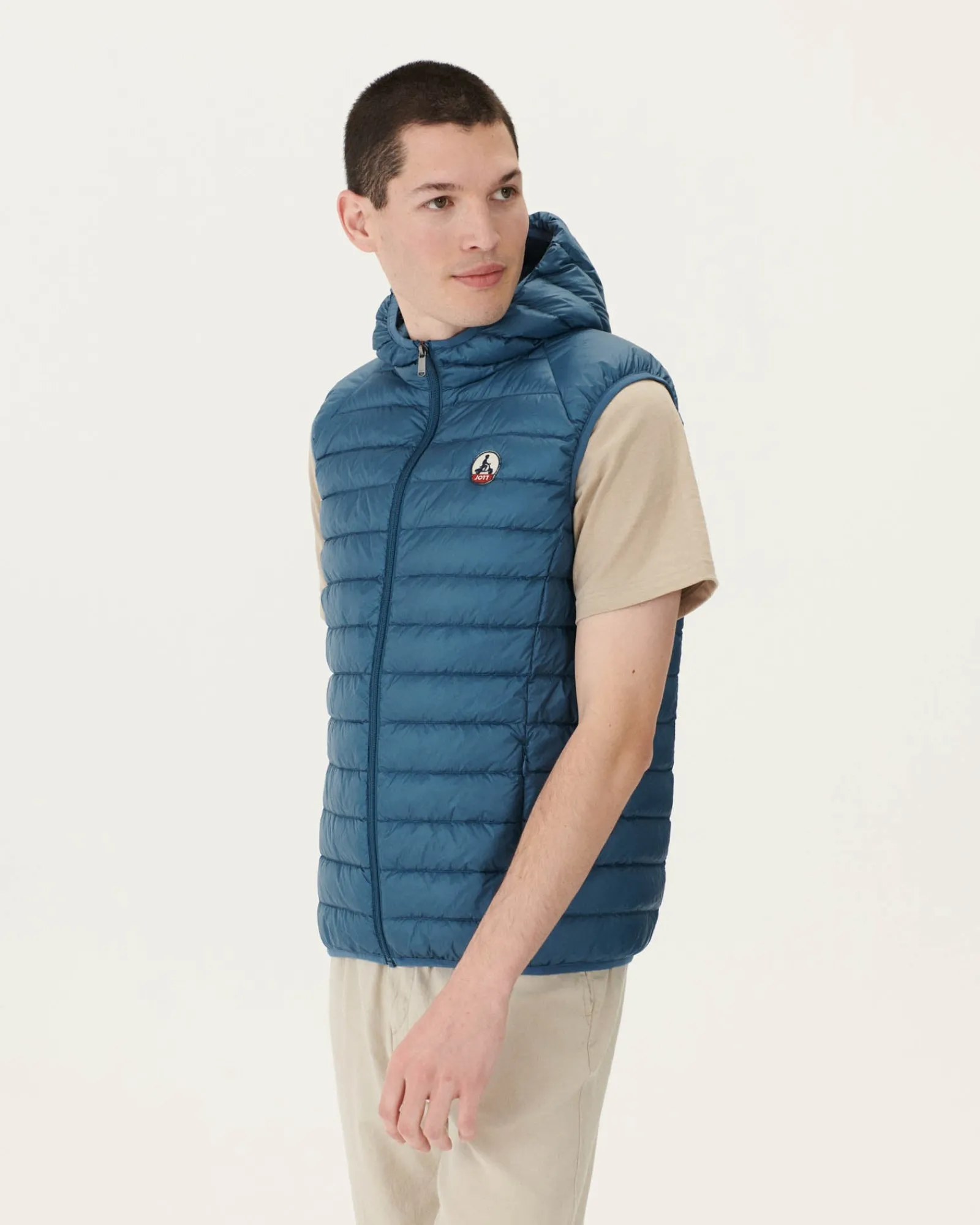 Doudoune Sans Manches A Capuche Bleu Jeans Pat*JOTT Cheap