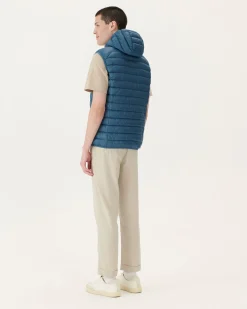 Doudoune Sans Manches A Capuche Bleu Jeans Pat*JOTT Cheap