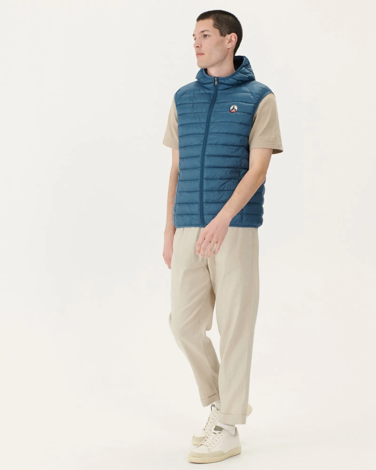 Doudoune Sans Manches A Capuche Bleu Jeans Pat*JOTT Cheap