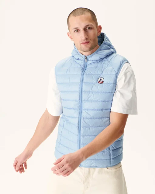Doudoune Sans Manches A Capuche Bleu Clair Pat*JOTT Discount